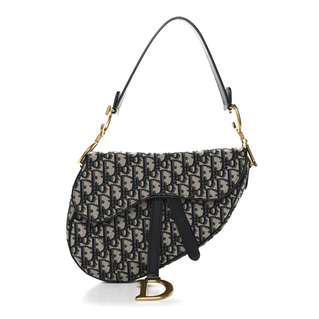 Dior Blue Oblique Canvas Saddle Bag