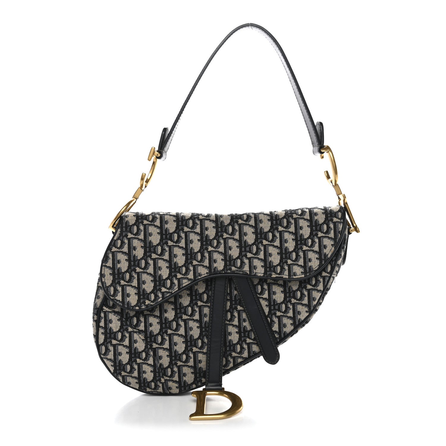 Dior Blue Oblique Canvas Saddle Bag