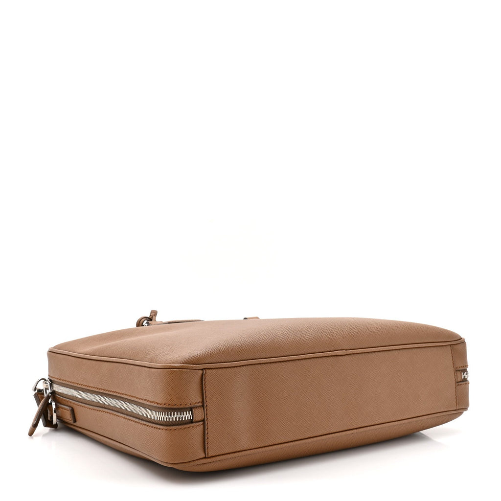 Prada Brown Saffiano Leather Briefcase