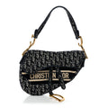 Dior Blue Oblique Canvas Saddle