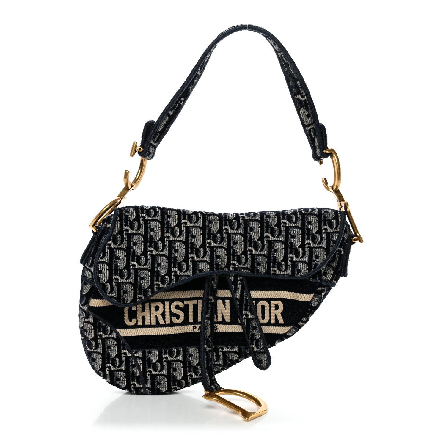 Dior Blue Oblique Canvas Saddle
