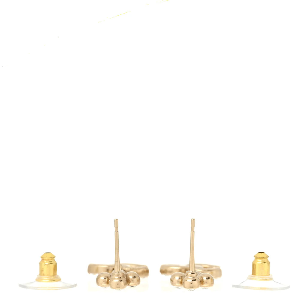 Chanel Gold Crystal Cross Earrings