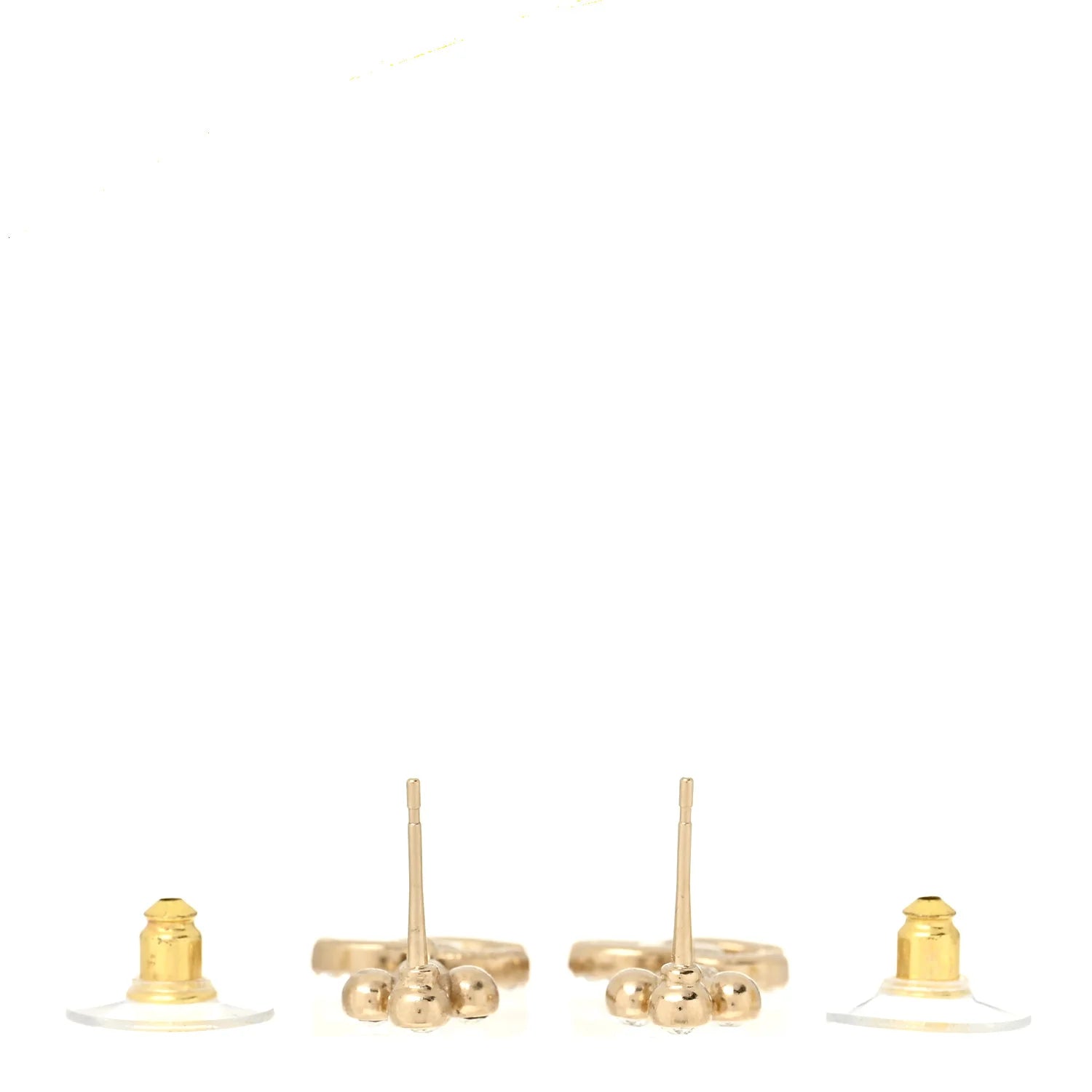 Chanel Gold Crystal Cross Earrings