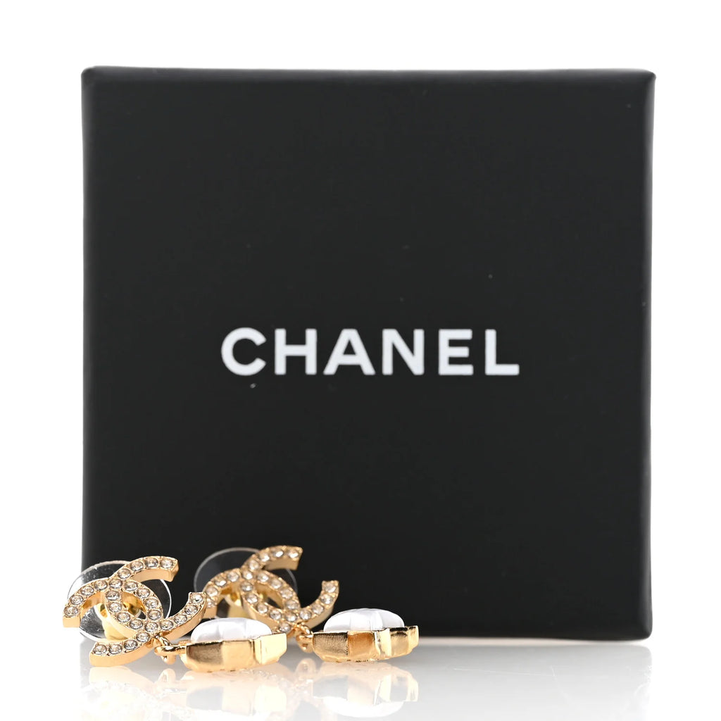 Chanel Gold Crystal Star Earrings