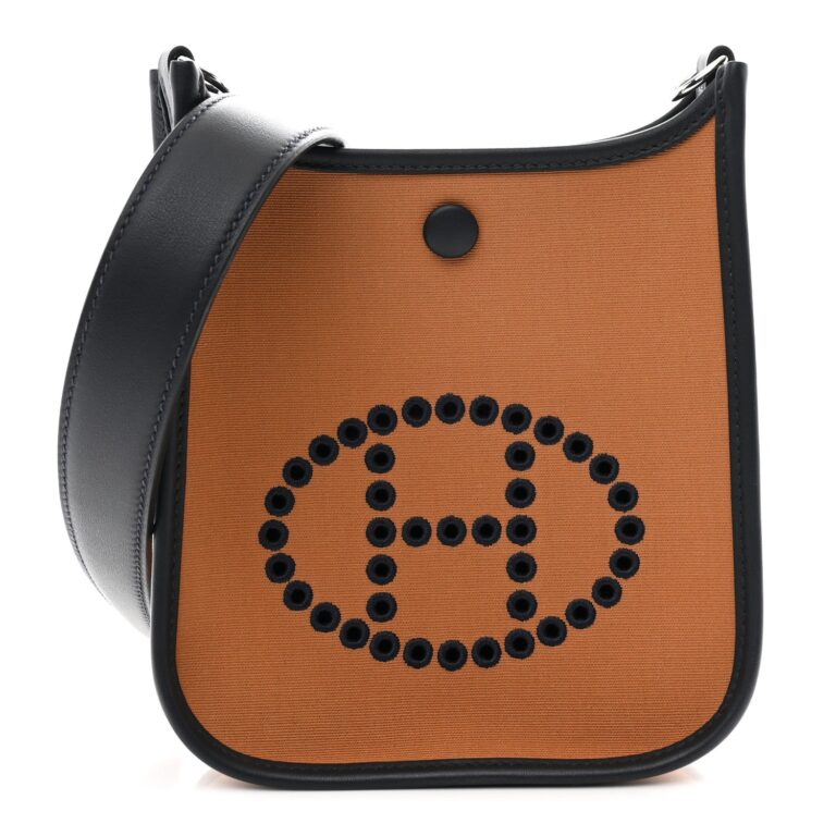 Hermes Orange Black Canvas Evelyne