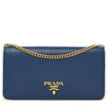Prada Blue Leather Chain Bag