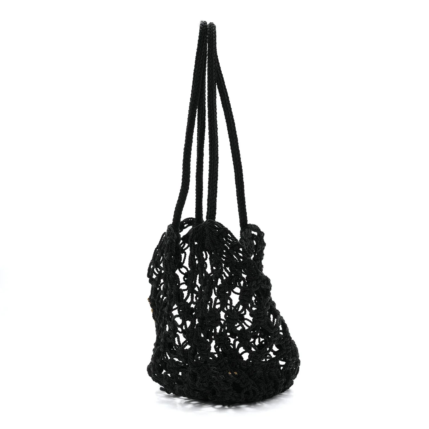Saint Laurent Black Crochet Tote