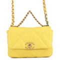 Chanel Yellow Quilted Lambskin 19 Flap Bag