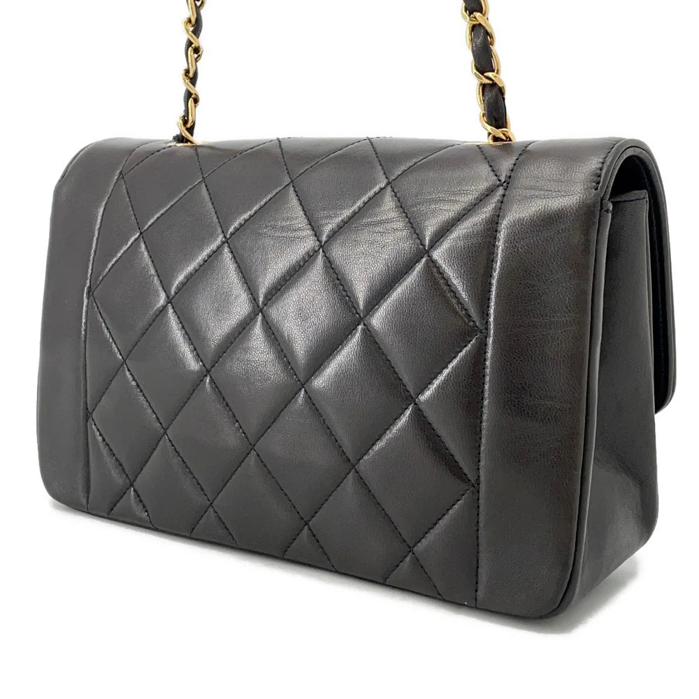 Chanel Vintage Black Quilted Lambskin Diana Flap Bag