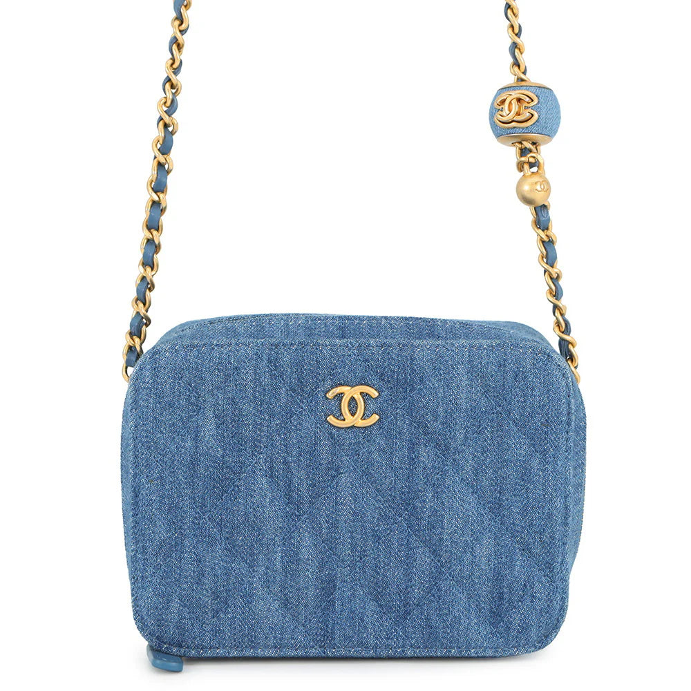 Chanel Blue Quilted Denim Bag