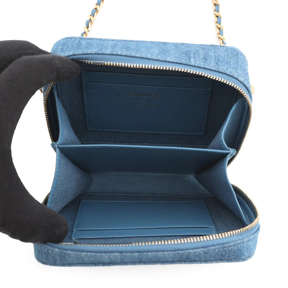 Chanel Blue Quilted Denim Bag