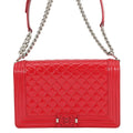 Chanel Red Quilted Patent Bag