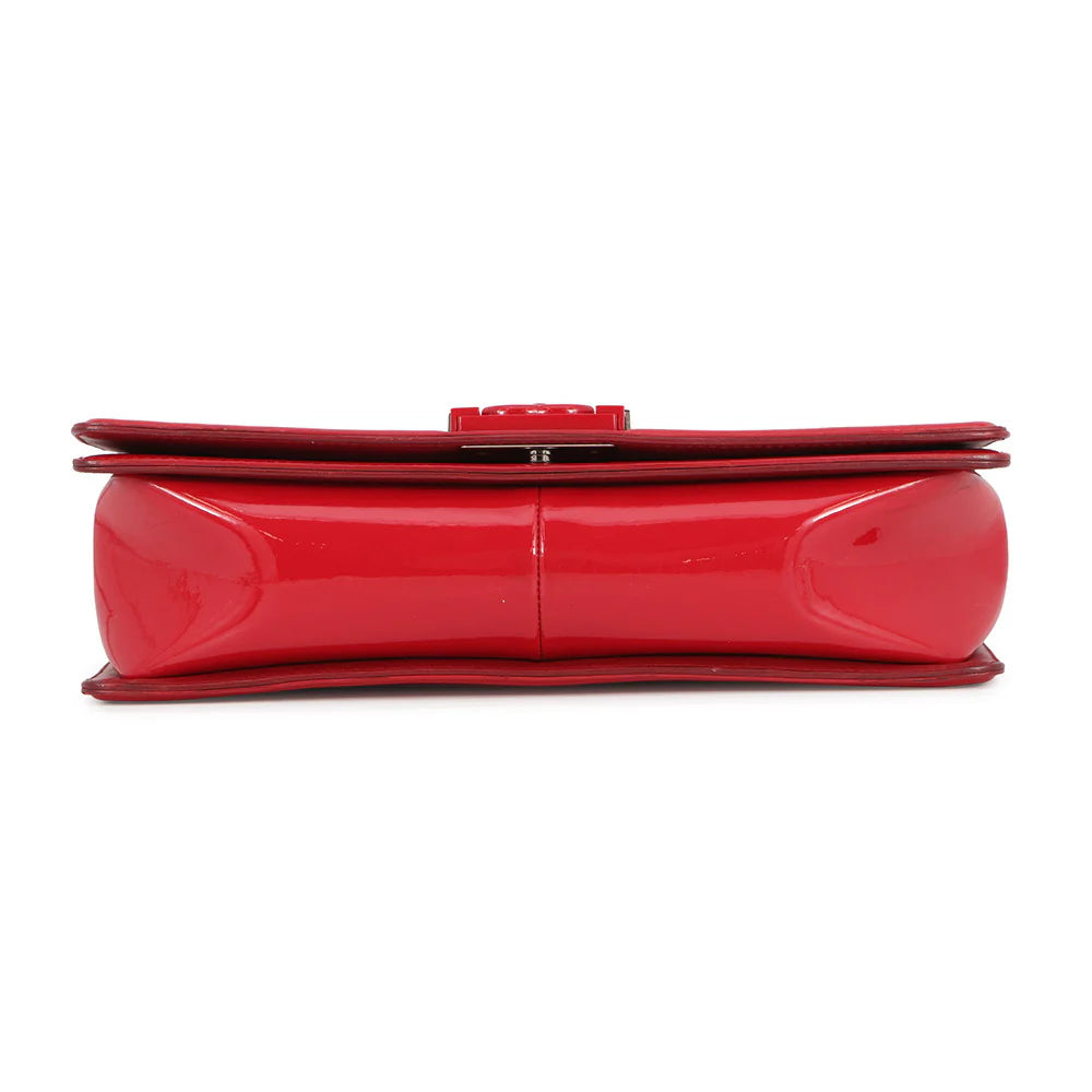 Chanel Red Quilted Patent Bag