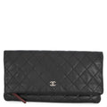 Chanel Black Quilted Fold-Over Clutch