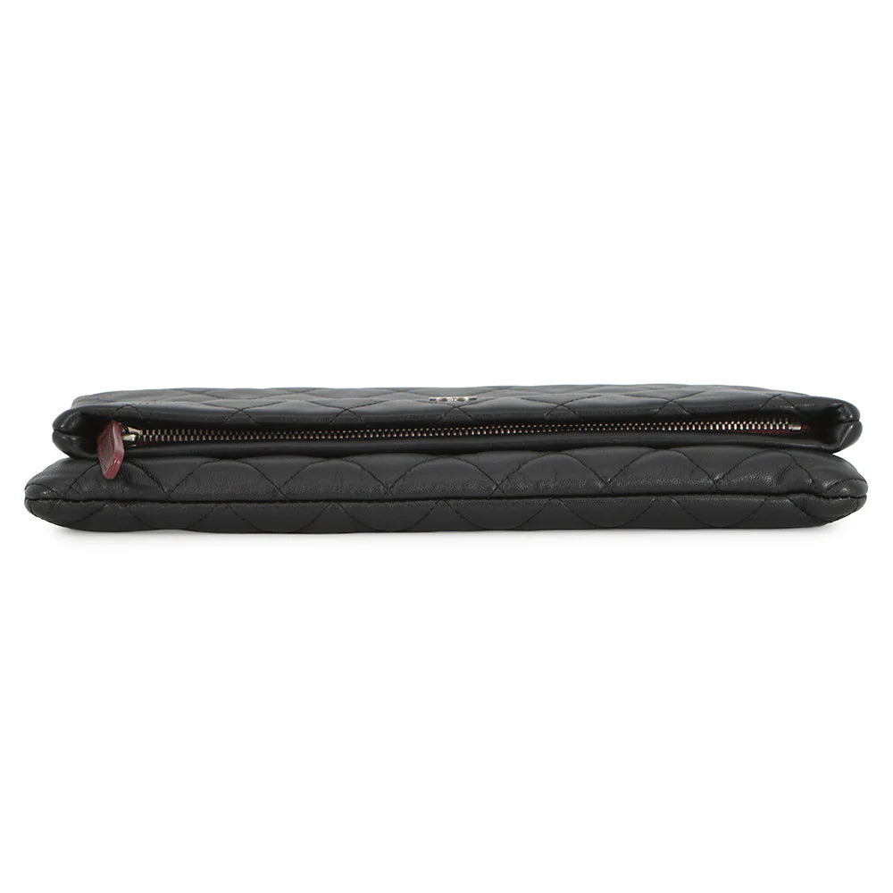 Chanel Black Quilted Fold-Over Clutch