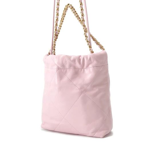 Chanel 22 Mini Quilted Leather Bag - Light Pink