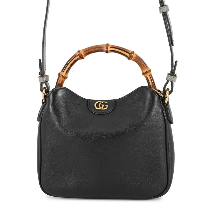 Gucci Black Leather Bamboo Bag