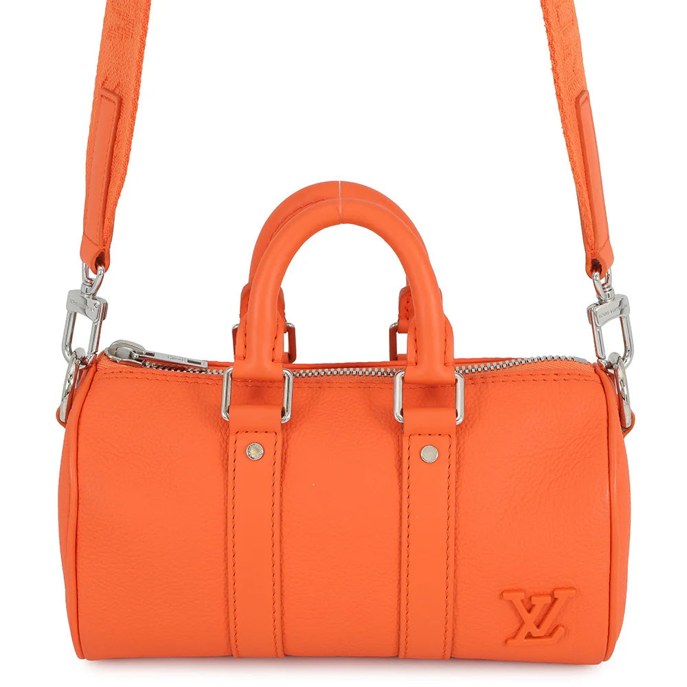 Louis Vuitton Orange Taurillon Nano Keepall