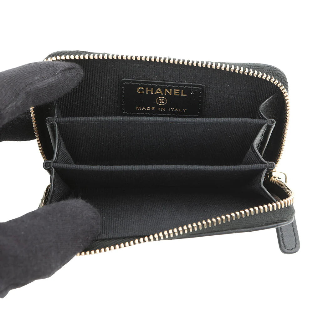 Chanel Black Quilted Leather Coin Purse