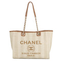Chanel Beige Canvas Large Deauville Tote Bag