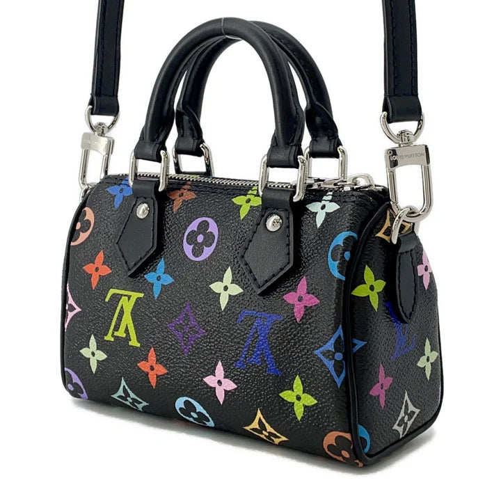 Louis Vuitton Black Multicolore Nano Speedy