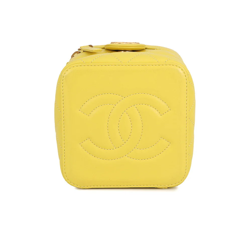 Chanel Yellow Quilted Lambskin Bag
