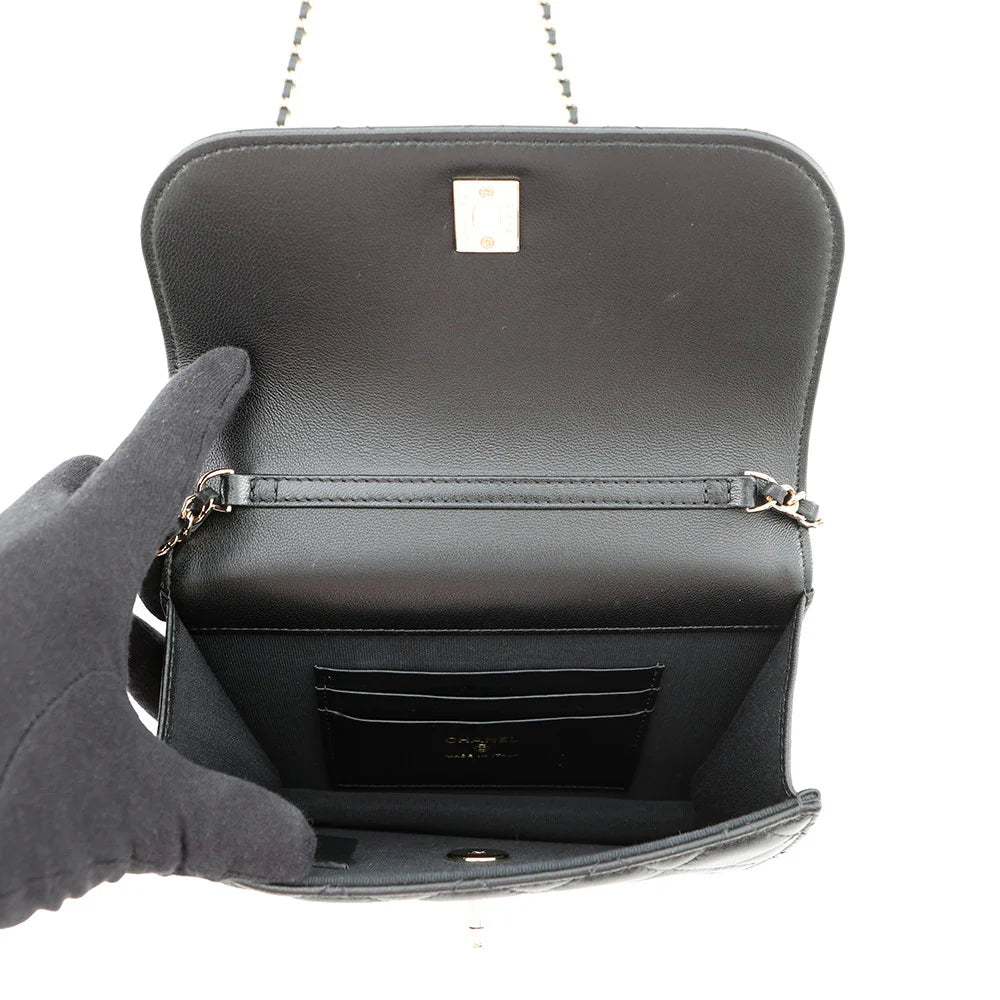 Chanel Quilted Beaded Top Handle Flap Bag