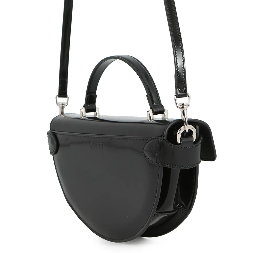 Gucci Black Polished Half-Moon Bag