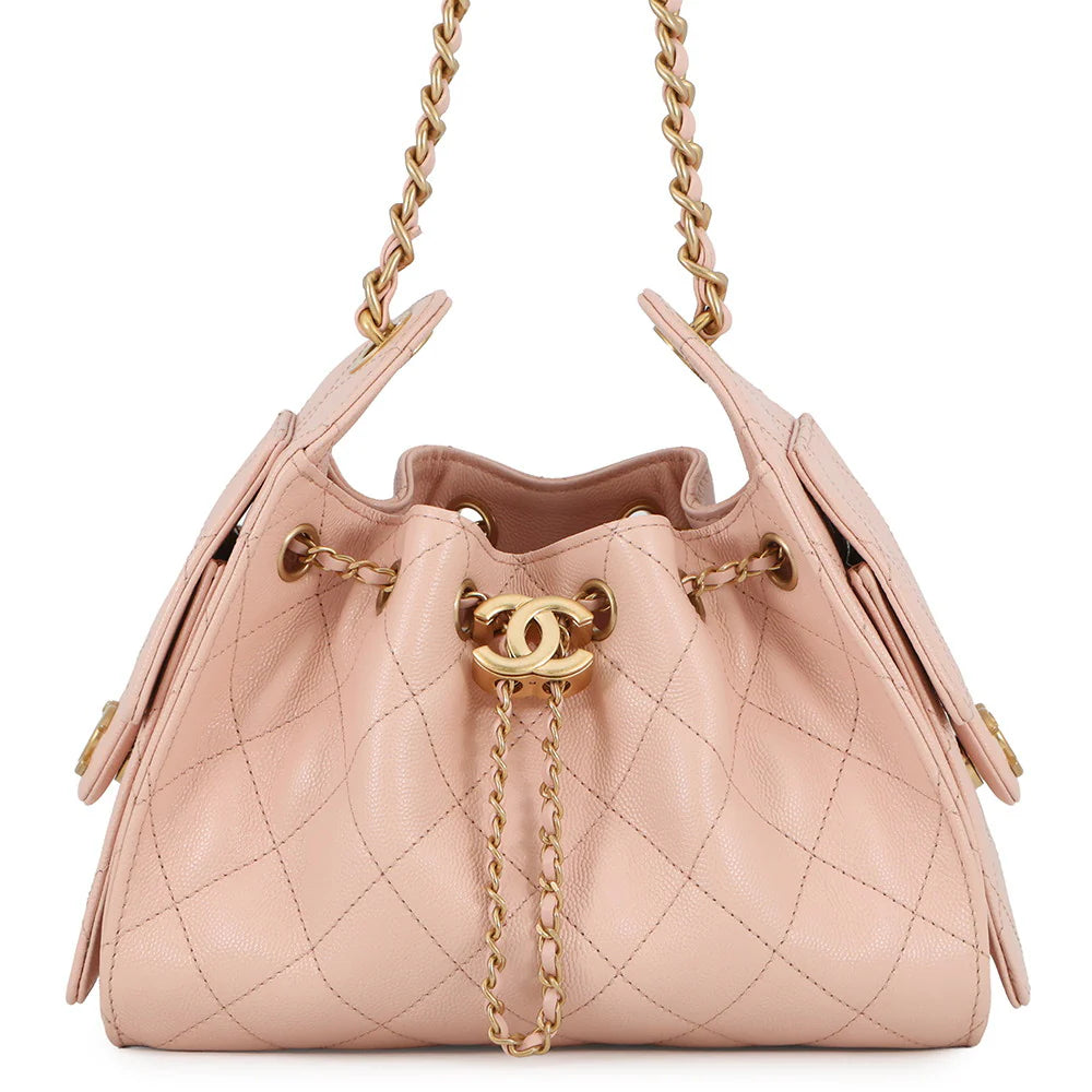 Chanel Pink Quilted Caviar Hobo Bag