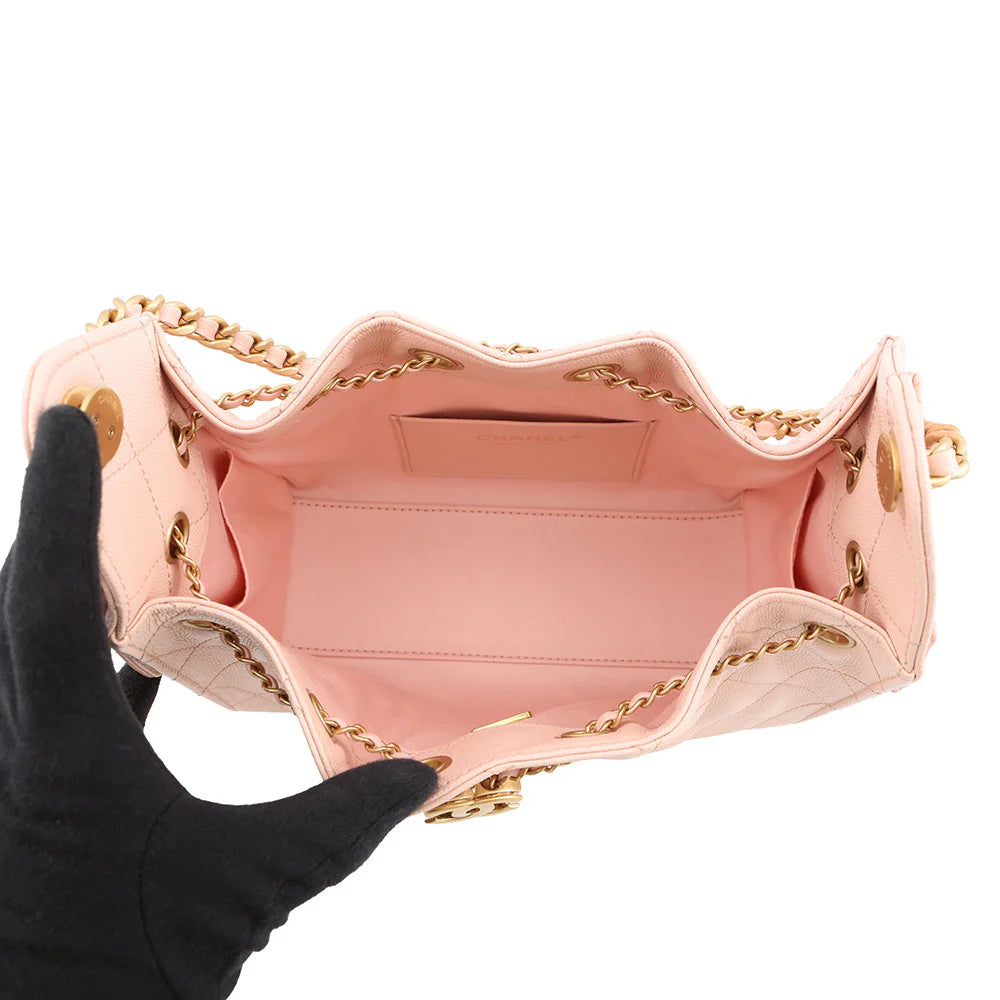 Chanel Pink Quilted Caviar Hobo Bag