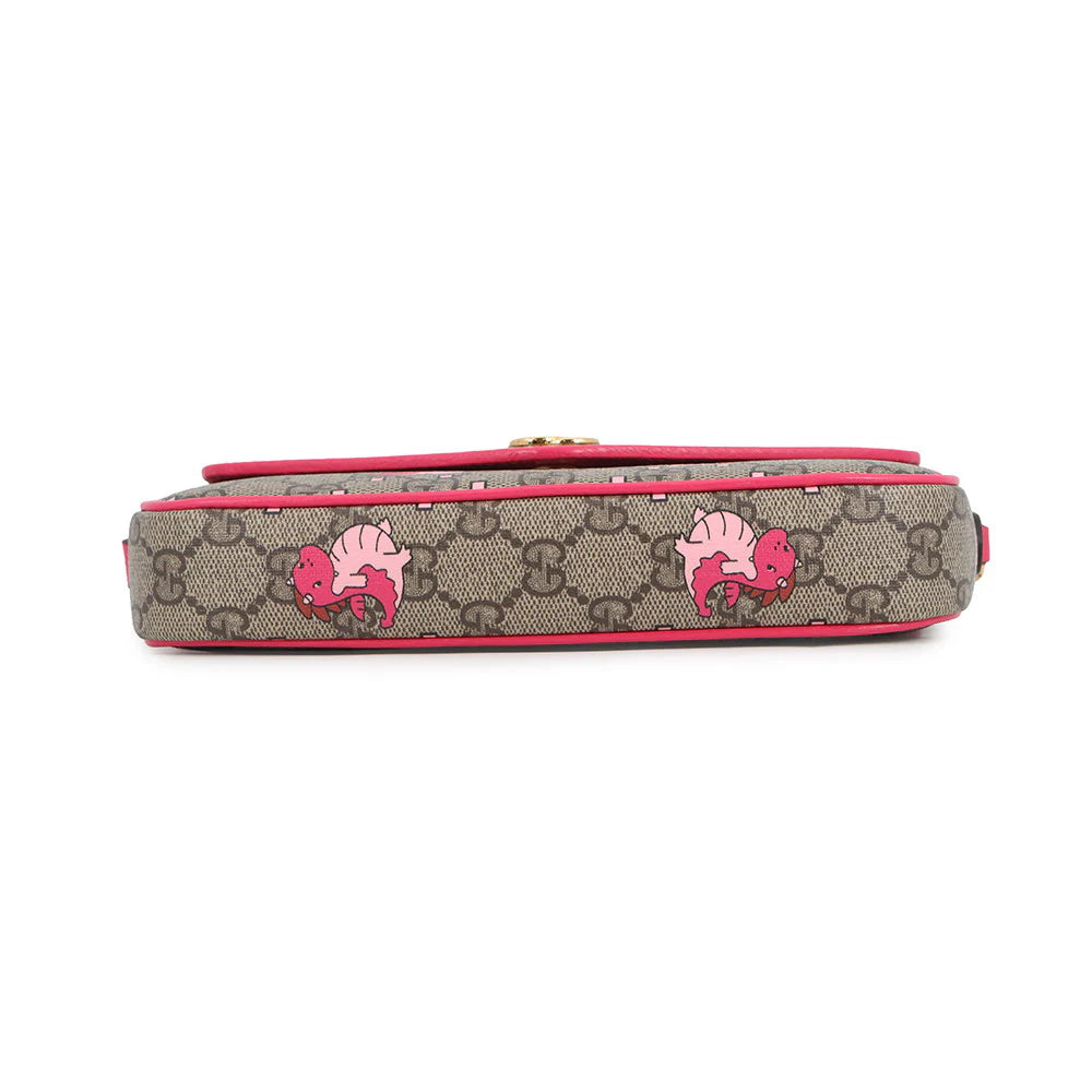 Gucci Pink Dragon GG Messenger