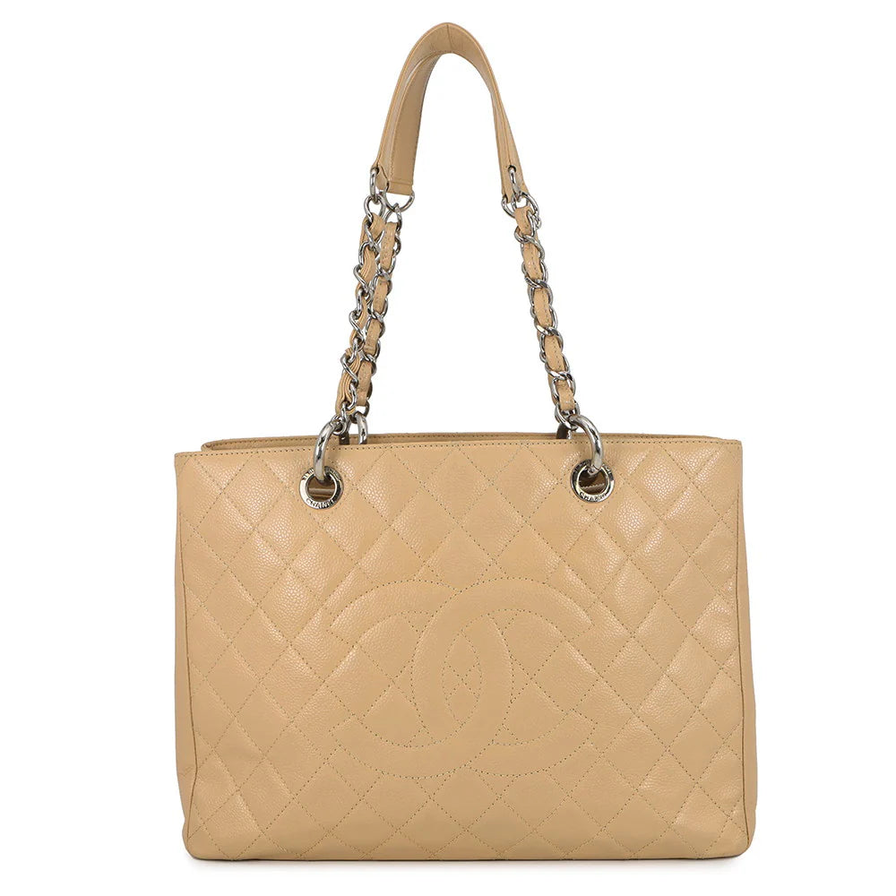 Chanel Beige Quilted Tote Bag