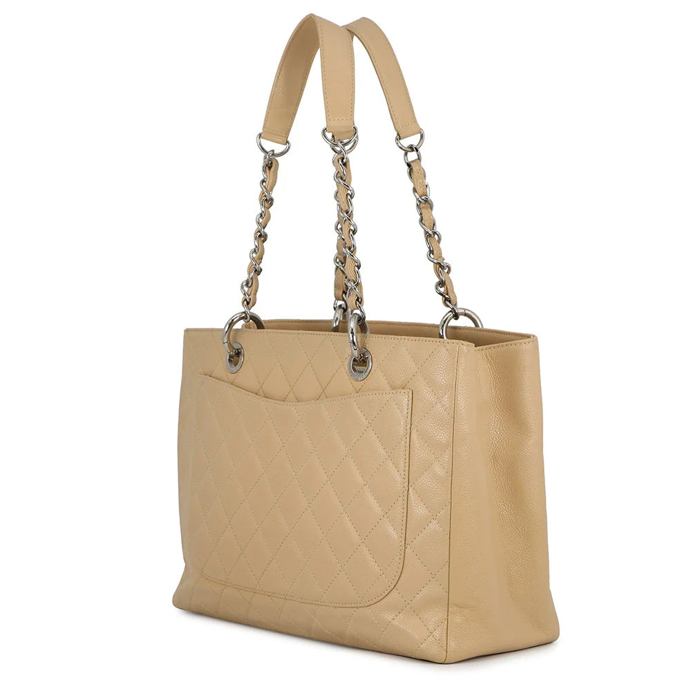 Chanel Beige Quilted Tote Bag