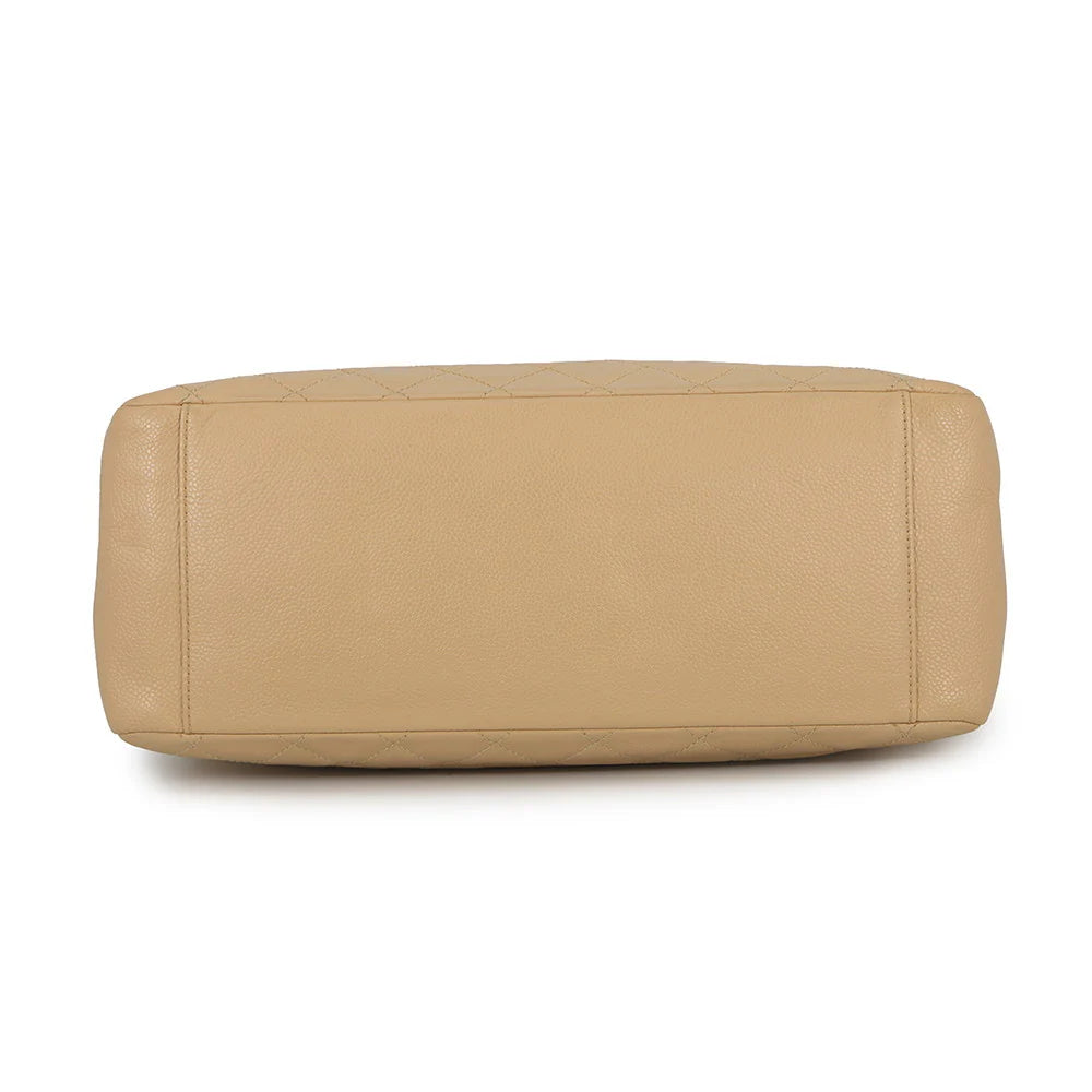 Chanel Beige Quilted Tote Bag