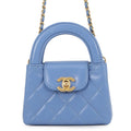 Chanel Blue Quilted Mini Top Handle