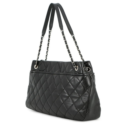 Chanel Black Quilted Caviar Large CC Tote Bag
