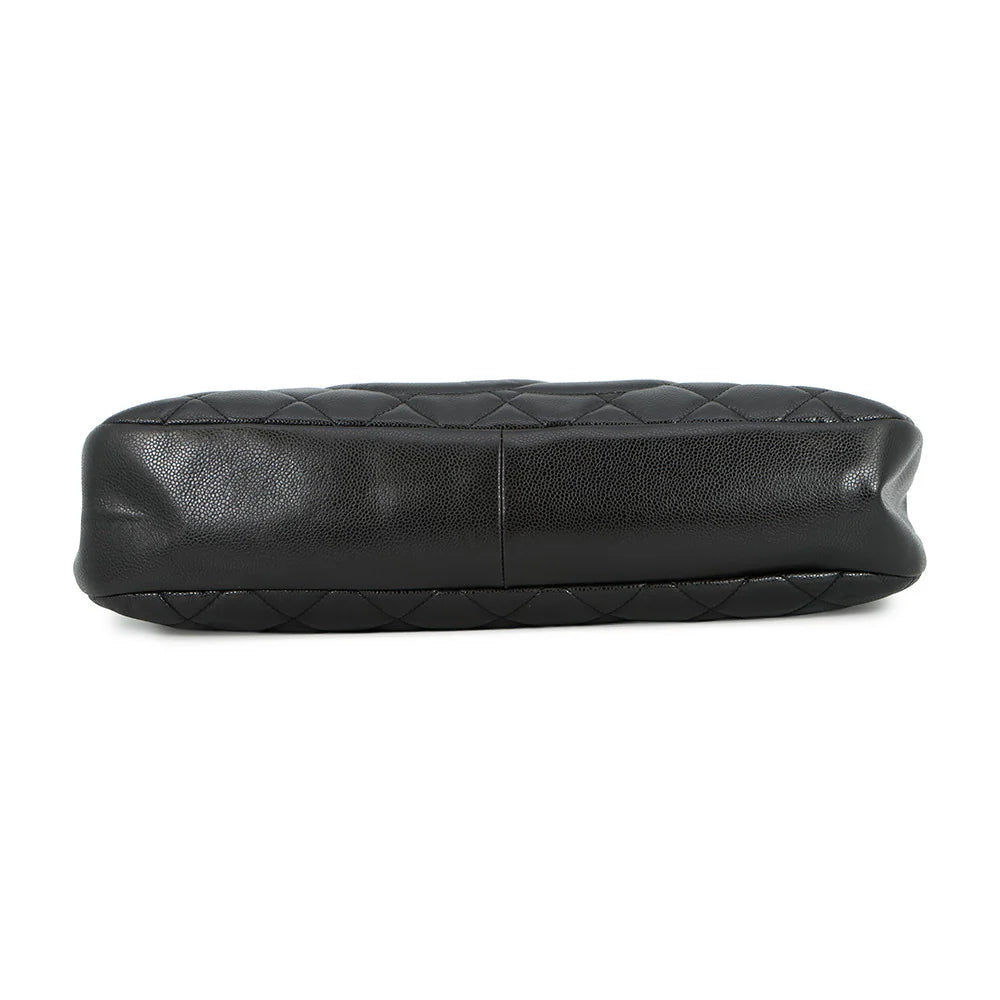 Chanel Black Quilted Caviar Large CC Tote Bag