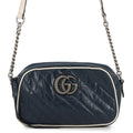 Gucci Navy Quilted GG Marmont Camera Bag