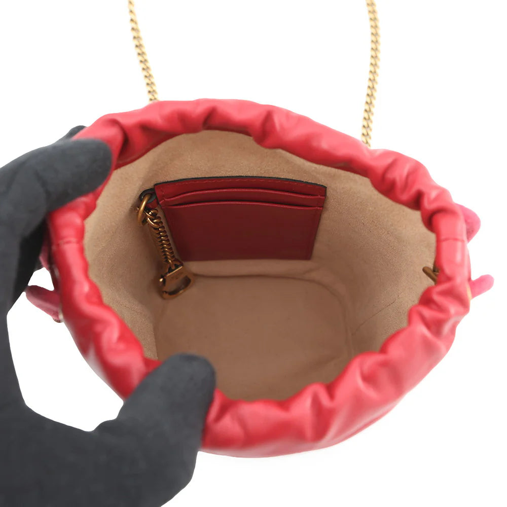 Gucci Red Marmont Bucket Bag
