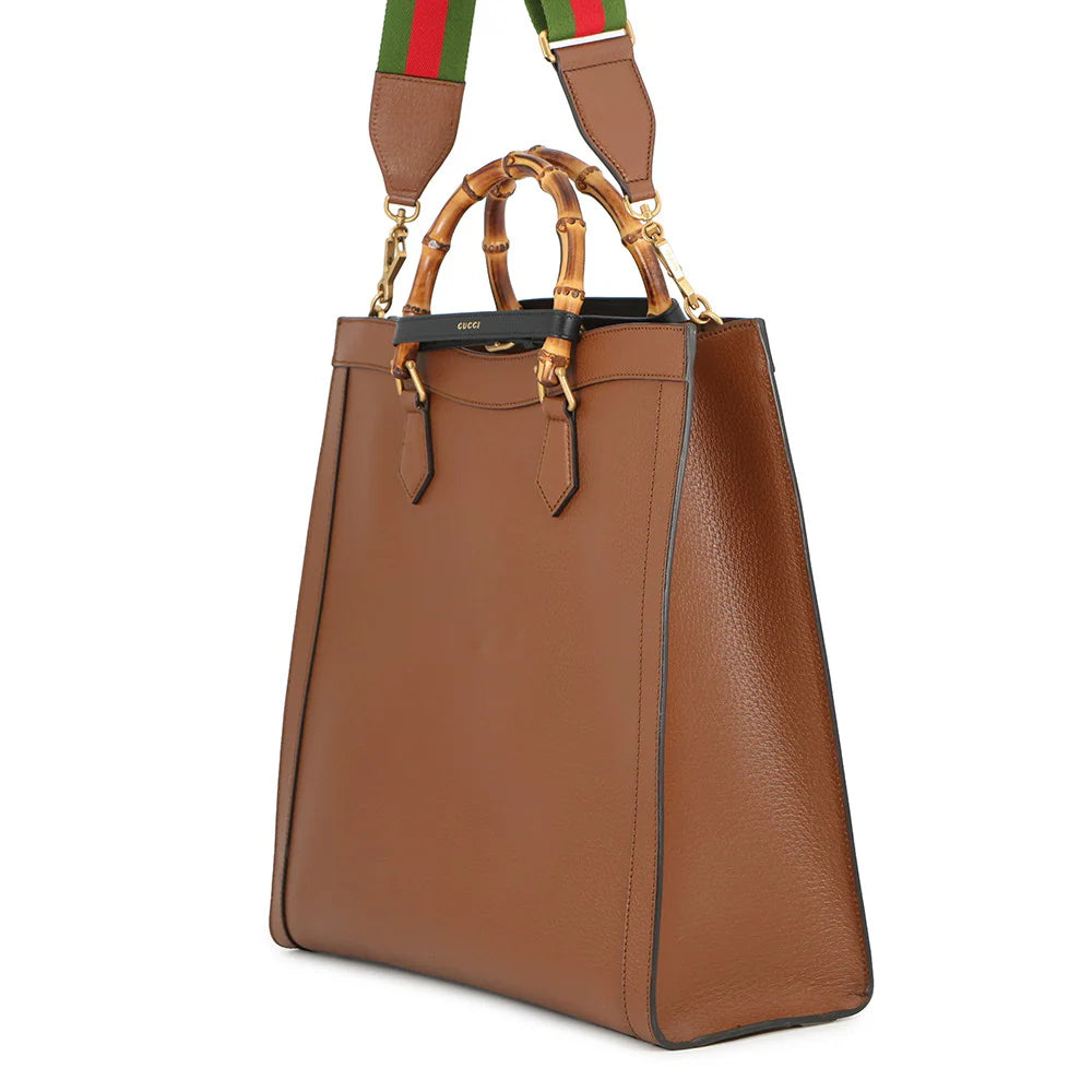 Gucci Brown Leather Diana Tote