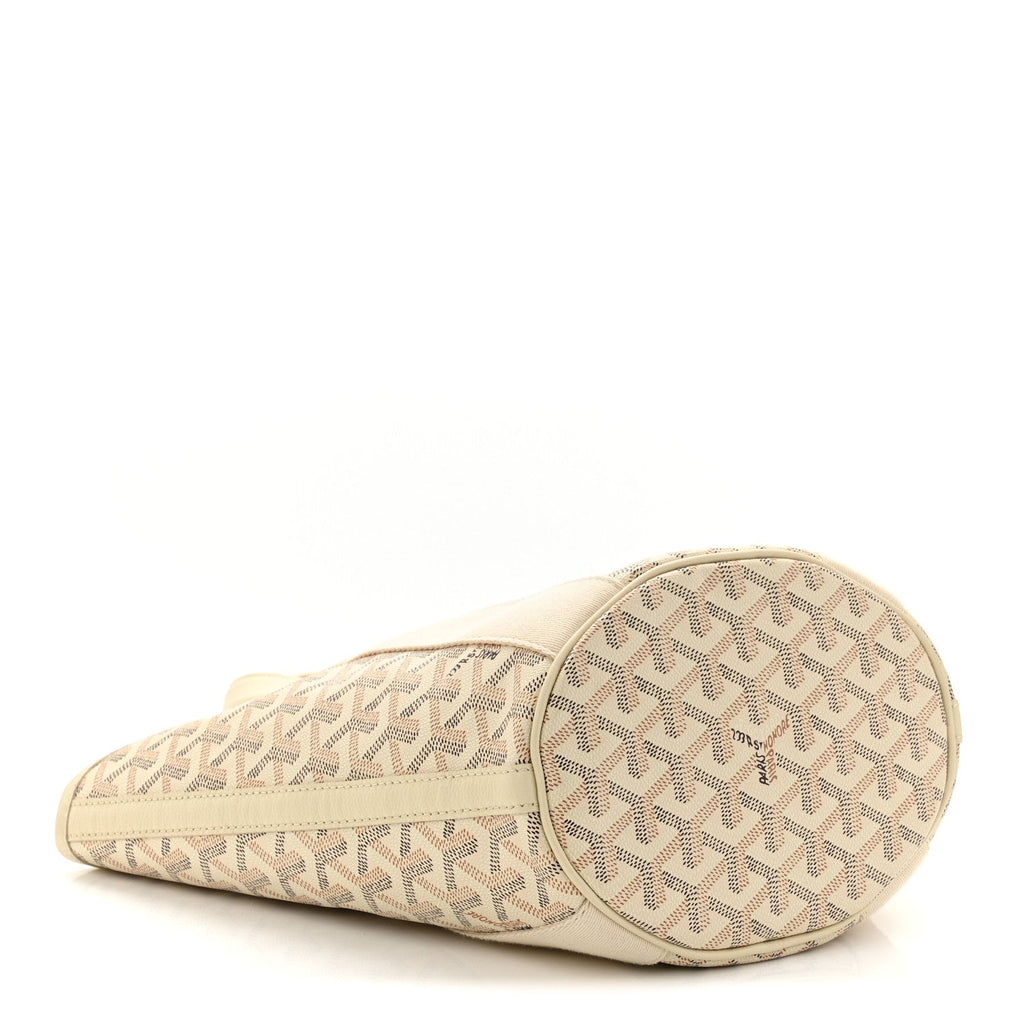 Goyard White Goyardine Poitiers Tote