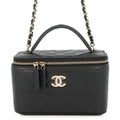 Chanel Black Quilted Caviar Vanity Case