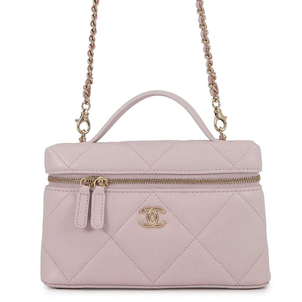 Chanel Pink Quilted Caviar Vanity
