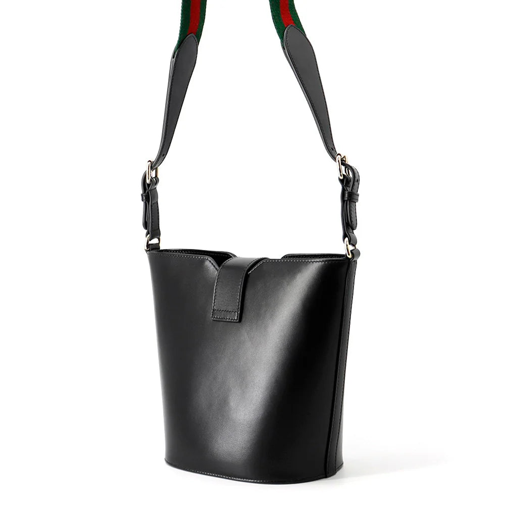 Gucci Black Leather Bucket Bag
