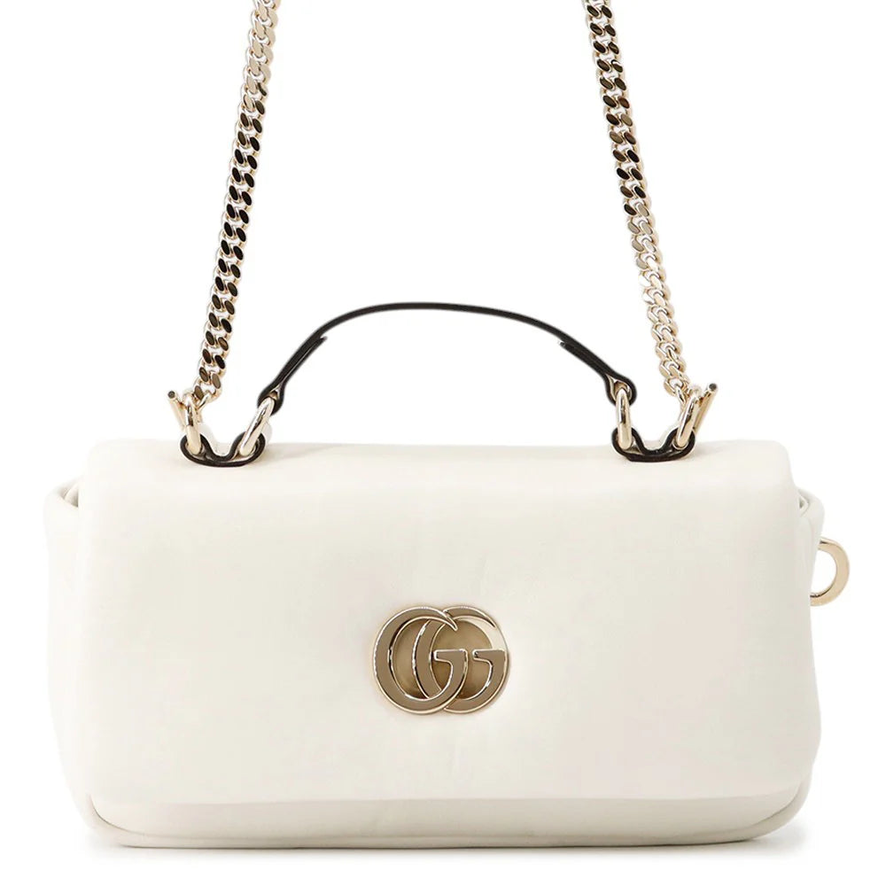 Gucci White Leather Blondie Bag