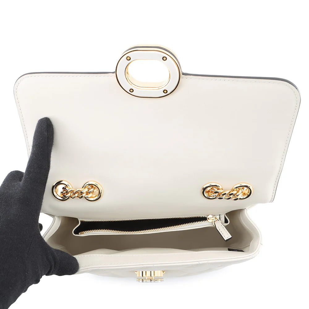 Gucci White Quilted Deco Bag