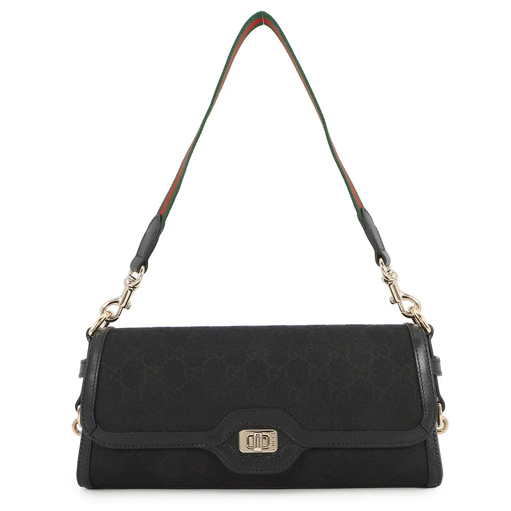 Gucci Black GG Canvas Shoulder Bag