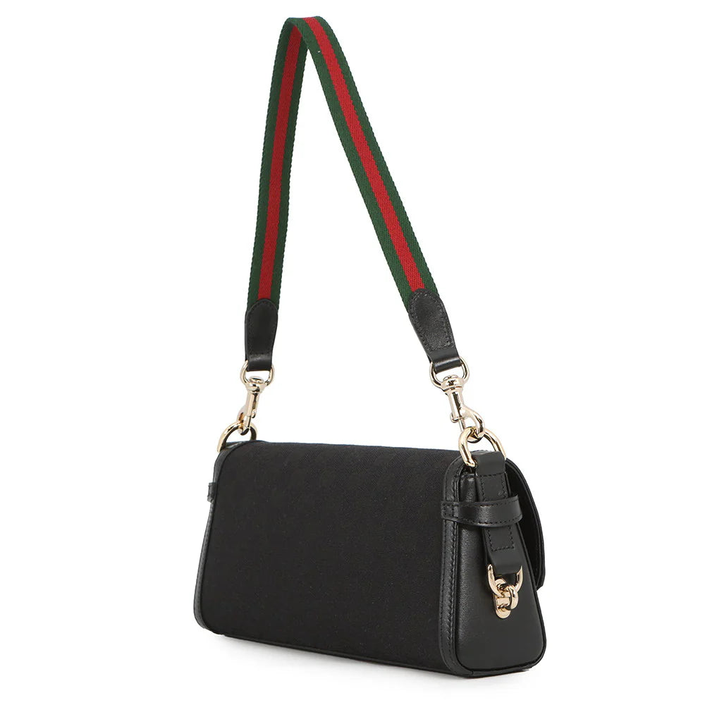 Gucci Black GG Canvas Shoulder Bag