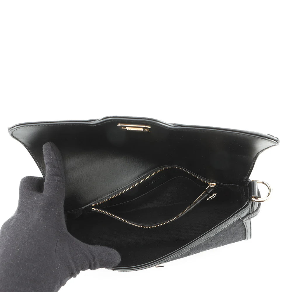Gucci Black GG Canvas Shoulder Bag