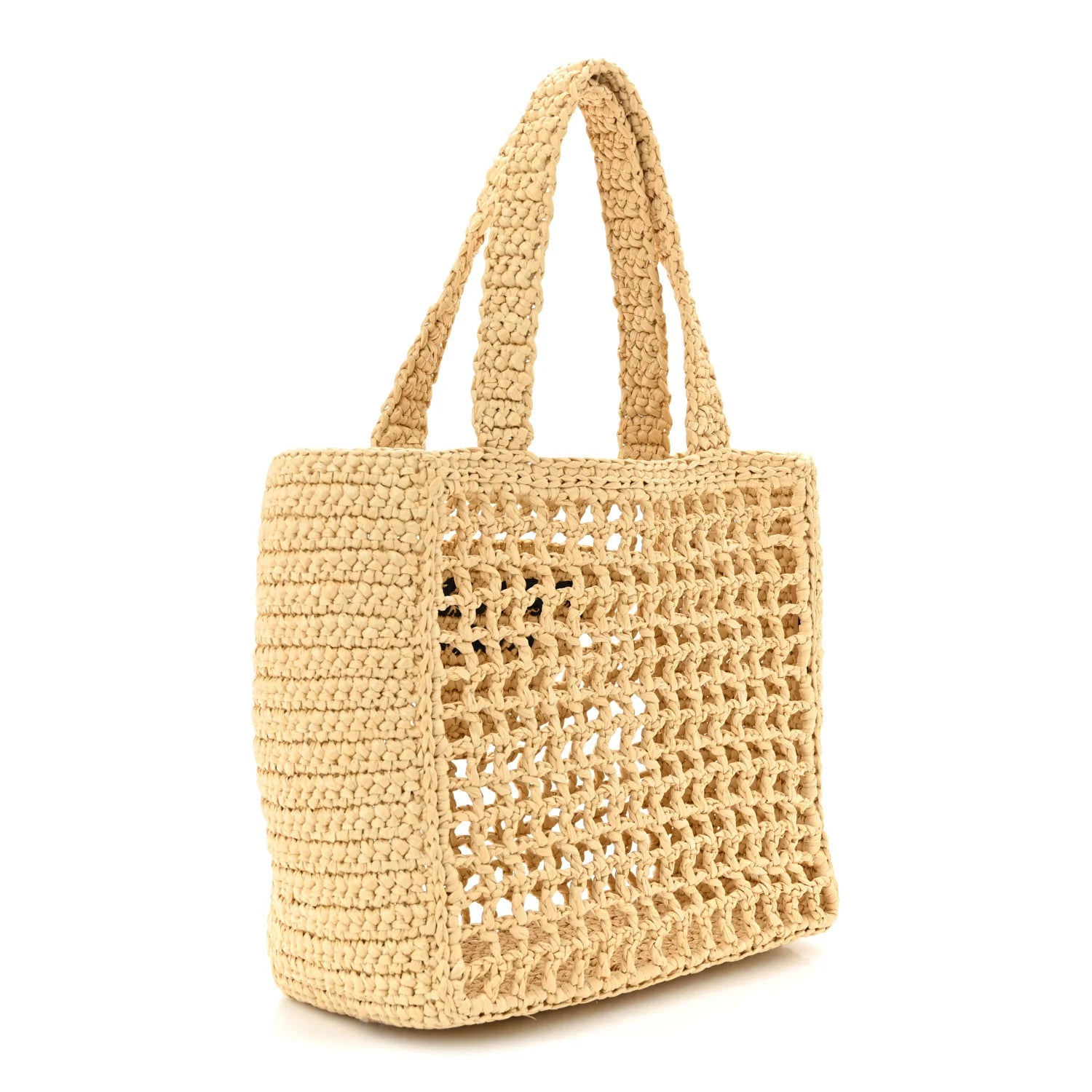 Prada Beige Raffia Tote Bag